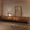 Walnut with LED Lights, variant on POVISON-70.87"Mid-Century Modern Glossy Sintered Stone Tabletop TV Stand with LED lights,Black Tambour Door Media Console,Rolling Door TV Console