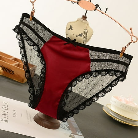 

Cathalem Womens Lingerie plus Personality Hollow Multi-Color Women Lace Underwear Out Valentines Lingerie for Women Underwear Red One Size