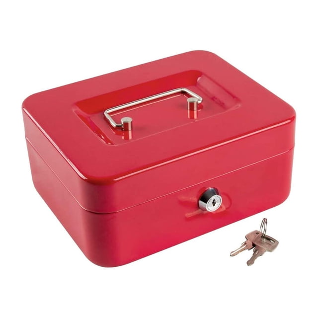 Caja Fuerte De Seguridad Metalica Para Dinero con Charola Roja HappyWare