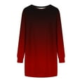 thumbnail image 4 of WRKEKC Winter Dresses for Women Print Round Neck Long Sleeve Sweatshirt Dress with Side Pockets Knee Length, 4 of 5