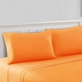 thumbnail image 2 of Amrapur Overseas 4-Piece Bright Solid Microfiber Adult Sheet Set, Orange, Cal. King, 2 of 4