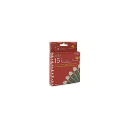 Set of 15 B/O Warm White LED Little Lites Christmas Lights - Green Wire