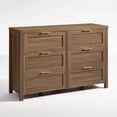 thumbnail image 3 of ARKANTOS Wooden 6 Drawer Double Dresser, Large Modern Chests of Drawers for Bedroom, Deep Walnut, 3 of 12