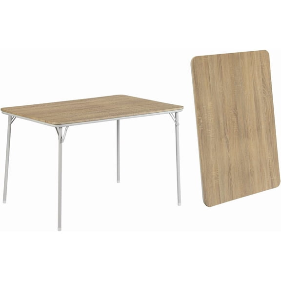 WYDK Indoor & Outdoor Portable Folding Tablewith MDF Tabletop, Square Card Table Utility Game Table for Dining, Camping, Puzzles and Picnics (Beech)