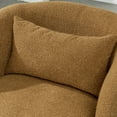 thumbnail image 4 of 34" Wide Boucle Swivel Barrel Chair with 23" Ottoman Set, Fully Assembled Set of Sherpa Accent Chair and Footrest, Modern Comfy Armchair and Footstool for Living Room and Bedroom, Brown, 4 of 14