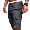 thumbnail image 3 of zuwimk Mens Shorts,Men's Lightweight Ripstop Stretch Cargo Short Gray,L, 3 of 5