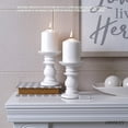 thumbnail image 5 of Hosley Set of 4, White Unscented Pillar Candles & Set of 2 Ceramic White Pillar Candle Holders, 5 of 5