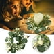 thumbnail image 2 of Corona de velas verde con hojas artificiales Guirnalda de follaje primaveral Soporte para pilares para el hogar, bodas, fiestas, centros de mesa, verde, 2 of 8