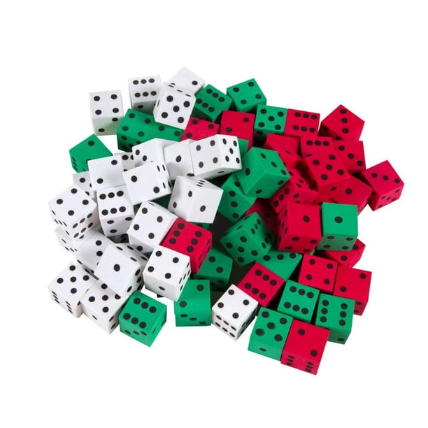 Hand2Mind Manipulite - Dados de puntos de 3 colores, 5/8", juego de 72