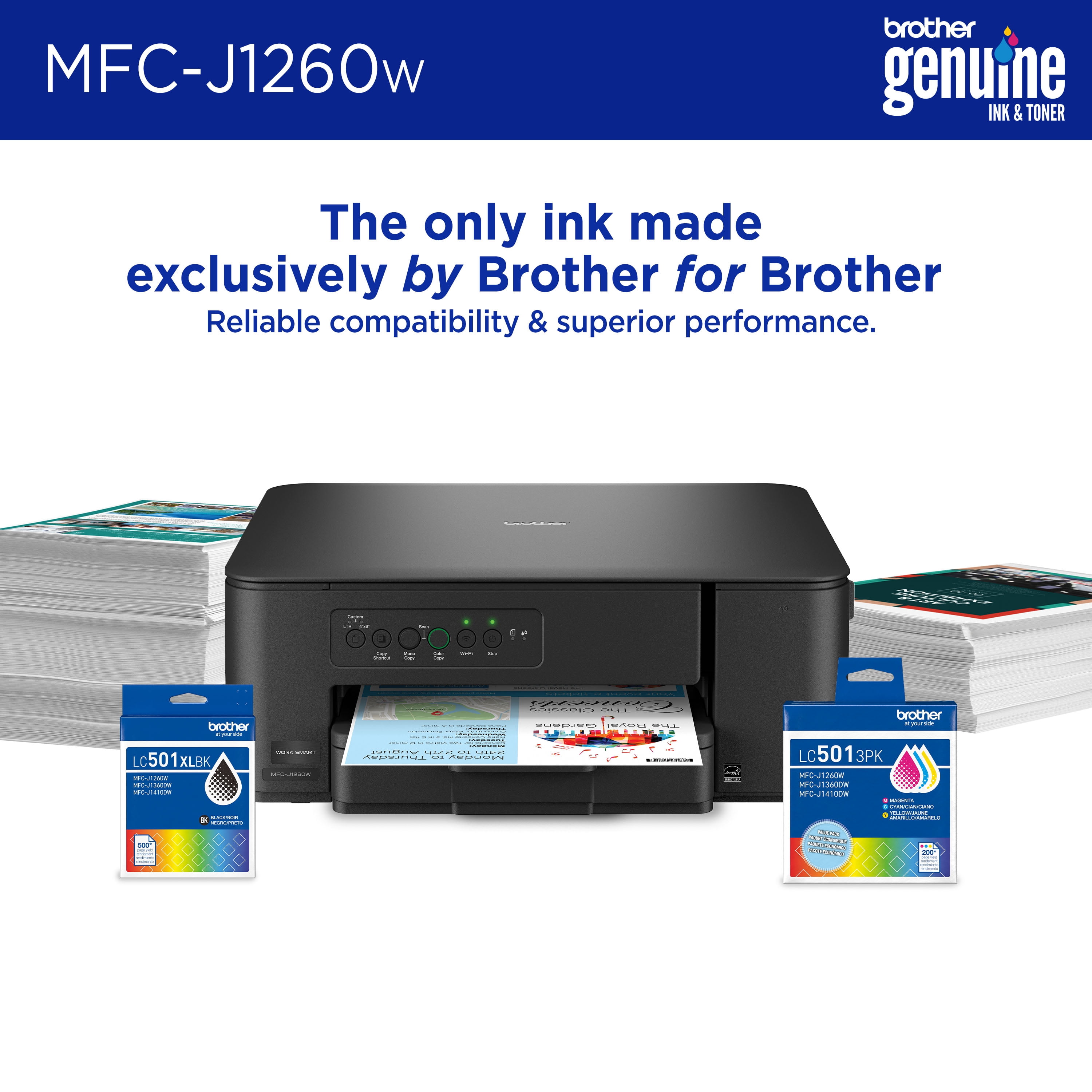 Brother Work Smart MFC-J1260W Wireless Color Inkjet All-in-One Printer