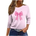 thumbnail image 4 of EchfiProm 3/4 Sleeve Funny Shirts for Women Breast Cancer Pink Pullover Crew Neck Business Casual Relaxed Fit Blouse, 4 of 5