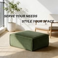 thumbnail image 5 of Large Oversized Corduroy Ottoman Footrest for Sofa Large Rectangle Floor Bench Extra Seating Coffee Table for Living Room, No Assembly (Sage Green), 5 of 9