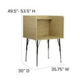 thumbnail image 4 of Flash Furniture Justin Stand-Alone Study Carrel with Top Shelf - Height Adjustable Legs and Wire Management Grommet - Oak Finish, 4 of 9
