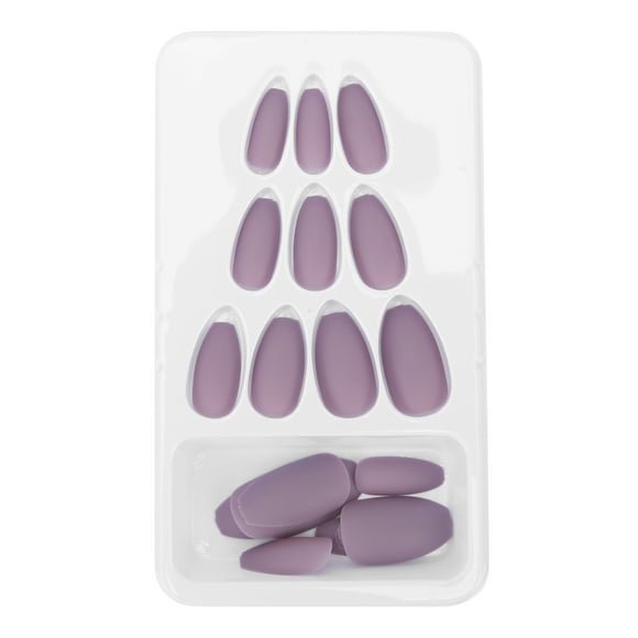 Juego de 24 puntas para decoración de uñas Nikou Uñas postizas artificiales color puro mate cobertura total F125