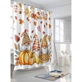thumbnail image 3 of Fall Shower Curtain Gnome Pumpkin Shower Curtains for Bathroom Thanksgiving Decor, Waterproof Polyester Shower Curtain Set with Hooks, Extra Long 72" x 84" Maple Leaves Mushrooms, 3 of 6