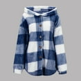 thumbnail image 2 of NAFUU Womens Jacket Button Up Checkered Hooded Casual Coats Fall Winter Fuzzy Jackets Warm Coat Outerwear With Pockets Comfy Winter Coats, 2 of 6