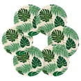 thumbnail image 2 of 6 Pcs Drink Coasters Sets with Holder Pads Cotton Cup Heat-Resistant Hot Mats for Table Protection Palm Leaves, 2 of 7