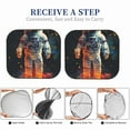 thumbnail image 6 of Cauagu Astronaut Cosmic Rainbow Cauagu {designName} Print Foldable Car Windshield Sun Shade | Front Windshield Shade for Sun | Fits Small Sedans, Mini SUVs, Hatchbacks-Large, 6 of 6
