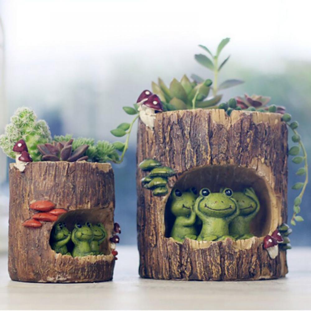 Cute Frog Flower Sedum Succulent Pot Planter Bonsai Trough Box Plant Bed Office Home Garden Pot Decoration - image 5 of 6