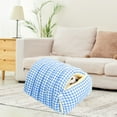 thumbnail image 6 of Washable Plush Cat Bed - Soft Enclosed Pet Nest for Small, Medium & Large Cats - Removable Blue,Green Polyester Sleeping House, 18.8x11.8x7.8in, Machine Washable Cozy Pet Cave, 6 of 6