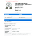 thumbnail image 2 of Front Brake Pad and Rotor Kit - Compatible with 2011 - 2018 Ford Fiesta Naturally Aspirated 2012 2013 2014 2015 2016 2017, 2 of 3