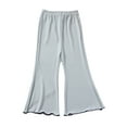 thumbnail image 2 of CQONEPT Teen Girl's Flared Pants Ice Silk Elastic Waist Yoga Pants Casual Baggy Workouts Pants for Girls Gray 3 Years, 2 of 3