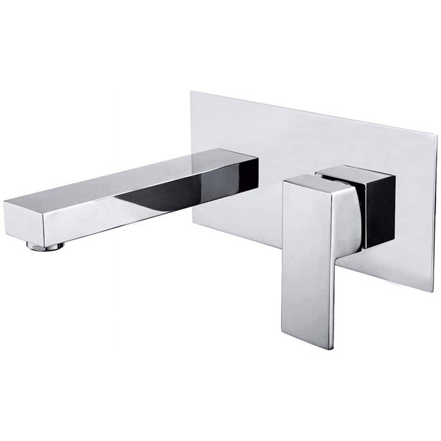 Grifos de Baño Montados en la Pared, Grifo de Fregadero de Barco Cromo Latón Macizo con Válvula Incluida, SUMERAIN