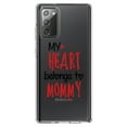 thumbnail image 1 of DistinctInk Clear Shockproof Hybrid Case for Samsung Galaxy Note 20 (6.7" Screen) - TPU Bumper Acrylic Back Tempered Glass Screen Protector - My Heart Belongs to Mommy, 1 of 3