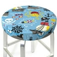 thumbnail image 6 of Goofa Pirate Marine Animals Printed Stool Covers Round, Waterproof Round Bar Stool Covers Anti-Slip Round Bar Stool Seat Cover with Elastic Bands Durable -, 6 of 7