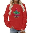 thumbnail image 5 of Ailaofu Ugly Christmas Sweater Women Funny Red Merry Christmas Sweatshirt Oversized Xmas Graphic Sweaters Holiday Pullover, 5 of 6
