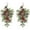 Green, variant on Door for All Seasons Outdoor Artificial Rattan Christmas Teardrop Swag Winter Cones Frosted Red Berries Garland For Front Door Decor Holiday Wall Window Hanging Wreath Window Suction Cups