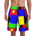 thumbnail image 1 of Colorful Colorblock Gym Shorts Summer Checkerboard Casual Beach Shorts Males Surfing Comfortable Custom DIY Swimming Trunks, 1 of 5