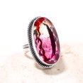 thumbnail image 5 of Bi-Colour Tourmaline 925 Sterling Silver Ring, 25X13 mm Oval Gemstone Ring, Purple & Pink Ring, Christmas Gift, Unique Jewelry Ring, Adjustable Ring V, 5 of 5