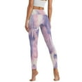 thumbnail image 2 of Renewold Tie-dye Violet Pink Leggings with Pockets for Women Athletic Tights Compression Leggings High Waisted Butt Lifting Printed Pants Fashion Womens Yoga Leggings, XXL, 2 of 8