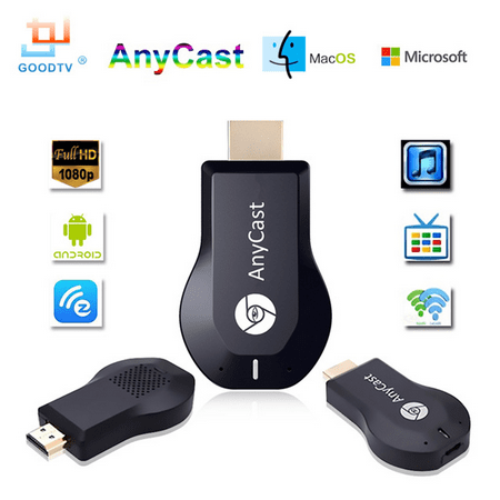 1080P M2 Full HD 3D Wireless WiFi AnyCast Miracast DLNA Airplay TV Stick Mini Receiver Dongle Adapter for TV IOS Apple iPhone iPad Android (Best Dlna Server Android)