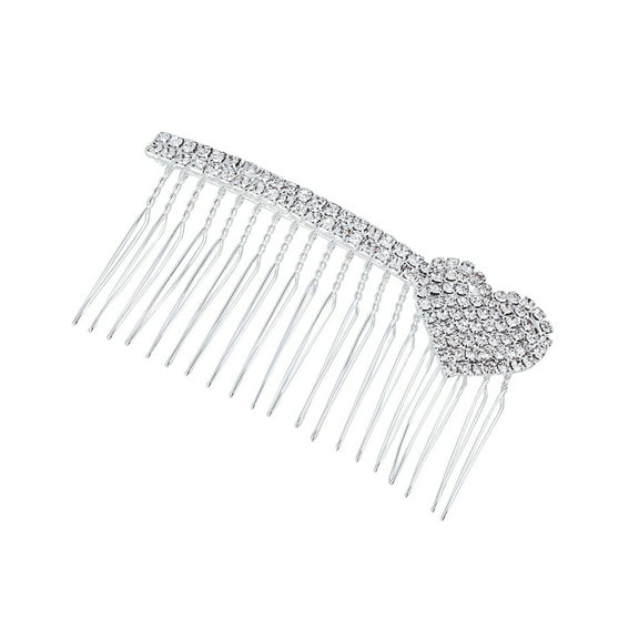 MLINS Bridal Hair Comb Silver Alloy and Rhinestone Decorative Accessory for Weddings and Prom Nights Size 2pcs