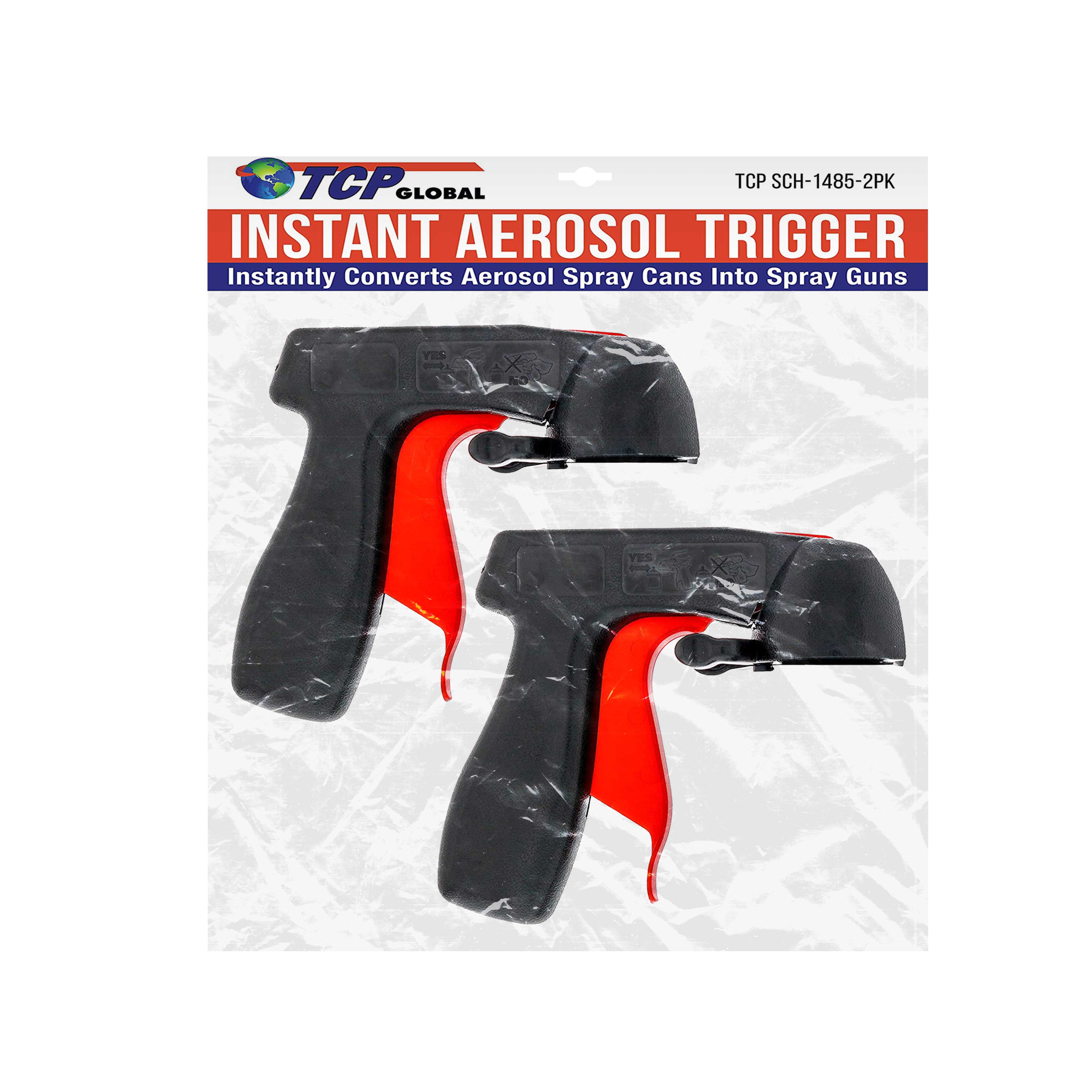 TCP Global Instant Aerosol Trigger (Pack of 2), Instantly Converts Spray Cans into Spray Guns - Full Hand Grip, Reusable