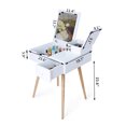 thumbnail image 5 of Spaco Modern Makeup Table with Flip Top Mirror and 2 Drawers, Vanity Desk for Bedroom Living Life, White, 5 of 8