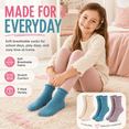thumbnail image 6 of Girls Heat Retainer Boot Socks, 3 Pack, Pinched Ruffle Top Warm Thermal Socks, PURPLE, S/M, 6 of 8