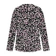 thumbnail image 6 of Amzcrzy Womens Basic Tops Floral Long Sleeve Shirts Business Casual Tunic Tops Pleat Boat Neck Work Blouse S-3XL, 6 of 6