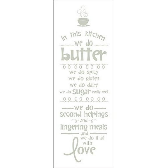 In this Kitchen, We Do.... Love Art Lettering Kitchen Wall Décor Stickers, 11 x 35 , Warm Gray