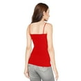 thumbnail image 3 of Juniors Camisole Built-in Shelf Bra Adjustable Spaghetti Straps Tank Top (2 Pk- Heather Grey / Red, Small), 3 of 4