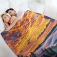 thumbnail image 6 of NIANHE Sunset trees house blanket, printed design, winter sofa dormitory home decoration, must-have travel product. Size is 60x80 inches., 6 of 9