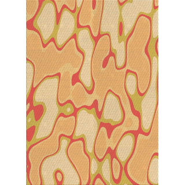 Ahgly Company Tapis d'Intérieur Lavables en Machine Rectangle Transitionnel Néon Orange, 5' x 7'