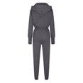 thumbnail image 5 of Lenpel Jumpsuits for Women Casual Long Sleeve Zip up Hooded Sweatsuits Thermal Loose Fashion Lounge Workout Rompers, 5 of 7