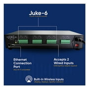 Juke-6 | 6 مكبر صوت المنطقة | نظام صوتي متعدد الغرف يتم التحكم فيه لاسلكيًا | متوافق مع Airplay 2 و Spotify Connect و Bluetooth و DLNA