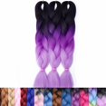 thumbnail image 3 of SEGO 3PCS/Lot Ombre Jumbo Braiding Hair Extensions Colored Hair Weave Synthetic Crochet Twist Box Braid Hair Black/Pink/Blue/Purple Fake Hair Extension for Women, 3 of 8