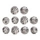 thumbnail image 1 of 10 cuentas espaciadoras redondas con patrón grabado de plata antigua, cuentas sueltas redondas huecas para hacer joyas DIY, 1 of 14