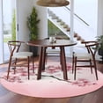 thumbnail image 3 of Pink Cherry Flower Round Area Rug 6Ft Washable Circle Rugs for Bathroom Office, Spring Watercolor Blooms Floral Branch Non-Slip Carpet Floor Mats Indoor Outdoor Carpet Runner Aesthetic Home Decor, 3 of 8