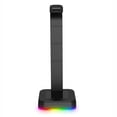 thumbnail image 2 of Soporte para auriculares Oficina RGB Auriculares para juegos Soporte de pantalla de carga para teléfono móvil de plástico Soporte para auriculares Accesorio para computadora Inevent EL005060-00B, 2 of 7